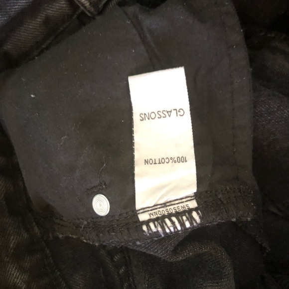 Glassons black frayed trim denim jean shorts 8 - Picture 7 of 8